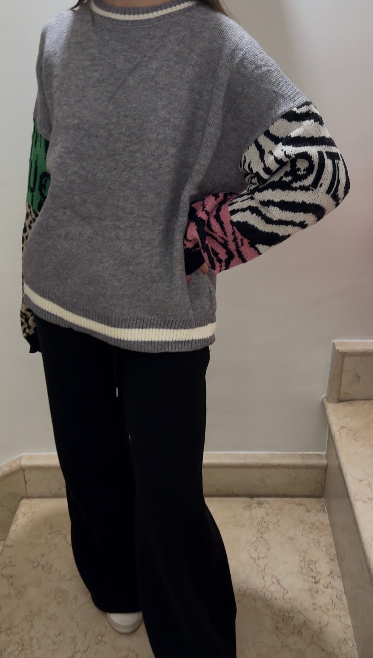 Maglione Maniche Animalier