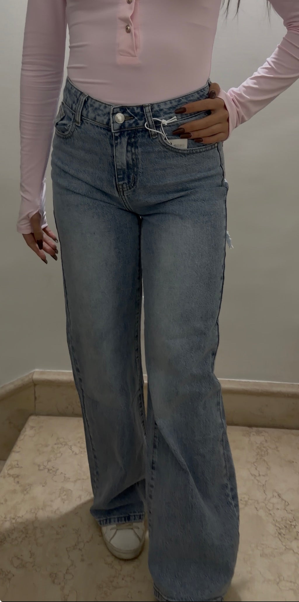 Jeans Tasca Rosa Brillantinata