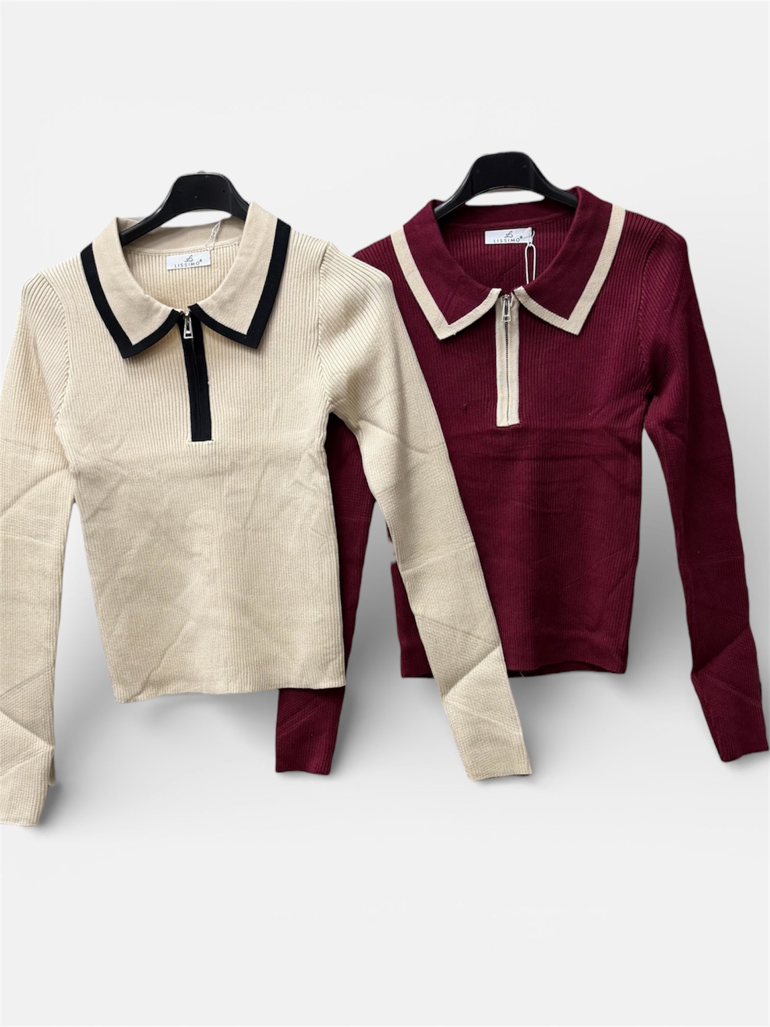 Maglia a Costine con Zip