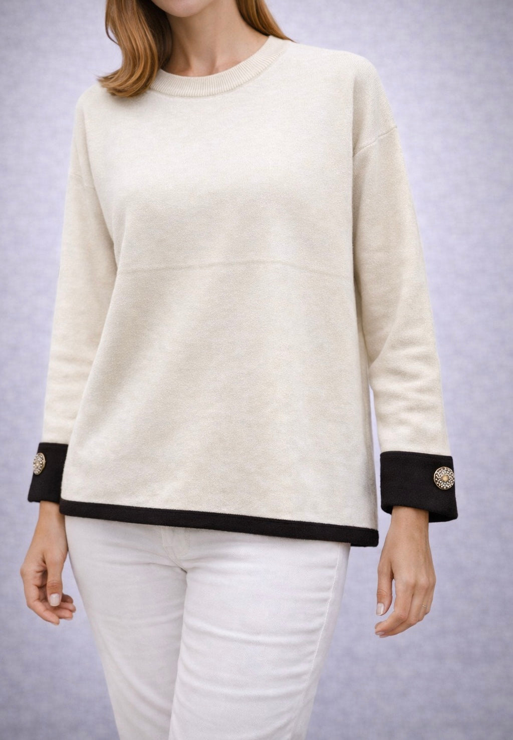 Maglione con Bottone al Polso