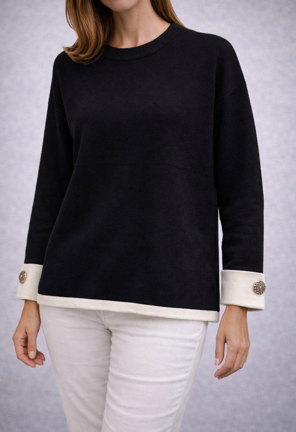 Maglione con Bottone al Polso