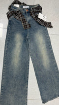 Jeans Palazzo Con Camicia a quadri