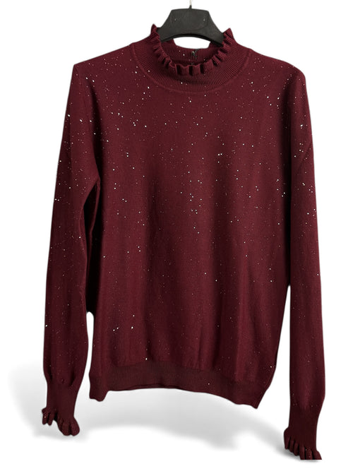 Basic Girocollo Arricciato e Strass